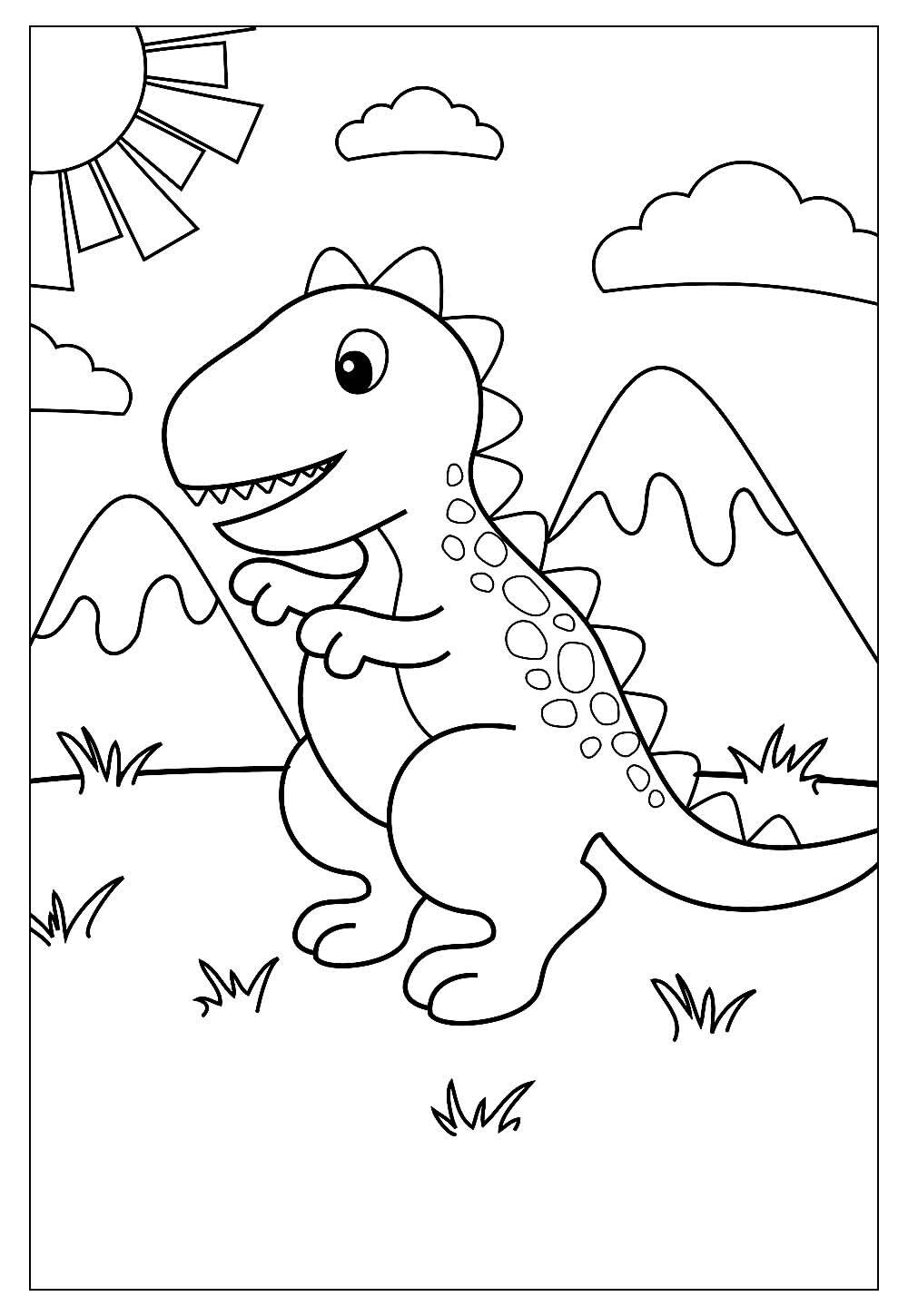 Desenhos de Dinossauro para Colorir e Pintar - Tudo Para Colorir